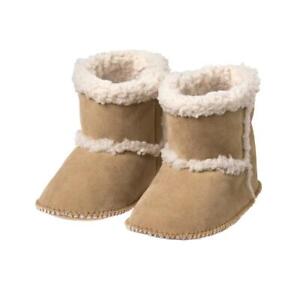 NWT Gymboree Arctic Pals Baby Boys Beige Sherpa Booties Crib Shoes 3-6 Months