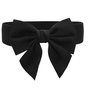 Black Wide Elastic Belt Women's Bowknot Belt Dress Decorative Waistbelts Ladi... - Picture 1 of 10