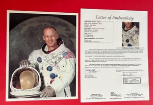 Edwin Buzz Aldrin Signed 8x10 Photo White Space Suit NASA Apollo 11 ~JSA LOA - Picture 1 of 9