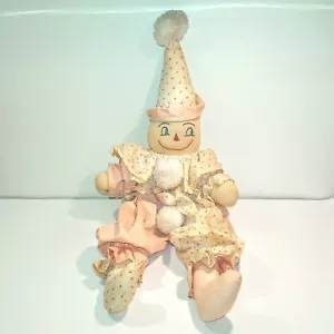 Doll Vintage Handmade Happy Clown 22"T x 10"W, 14"T when Seated - Picture 1 of 7