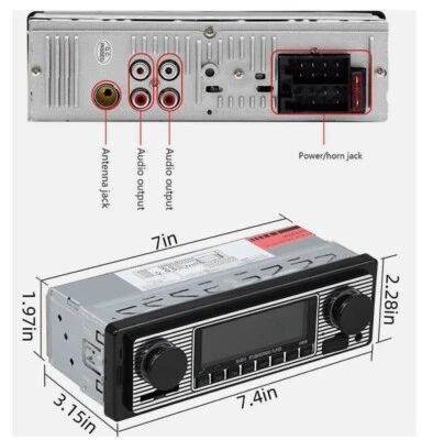 Bluetooth Car Stereo FM Radio Receiver USB/SD/AUX/ MP3/WMA/WAV Multimedia Player Foto 1 de 4