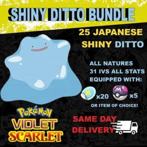 25 Pacchetto Shiny Ditto 6IV giapponese Pokemon Scarlatto/Viola CONSEGNA IN GIORNO STESSO - Foto 1 di 2