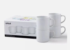Cricut® Stackable Ceramic Mug Blank, White - 10 oz/300 ml (4 ct) - Picture 1 of 4