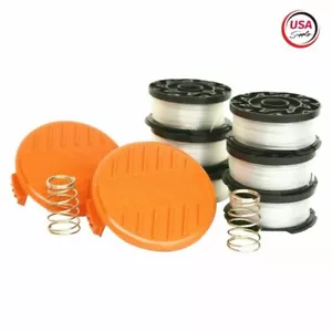 Black & Decker Replacement Trimmer Spool 6 Pack & 2 Cap & Spring .065 AF-100 - Picture 1 of 1
