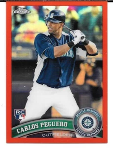 2011 Topps Chrome Orange Refractor #219 Carlos Peguero RC (Mariners) - Picture 1 of 1