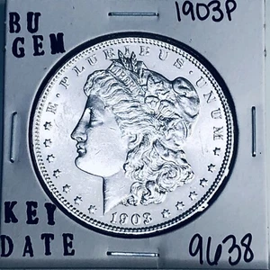 1903 P BU GEM MORGAN SILVER DOLLAR UNC MS+++ US MINT RARE KEY COIN 9638 - Bild 1 von 3