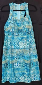 Title Nine Dress Womens 10 Capri Ikat Print Shelf Bra Back Zip Racerback EUC! - Picture 1 of 3