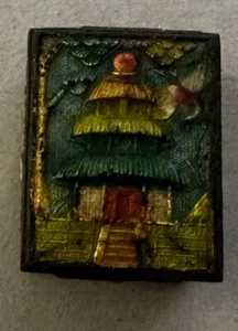 Temple Brass Enamel stamp box Asian - Picture 1 of 8