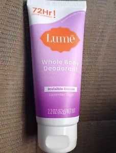 Lume Whole Body Deodorant Invisible Cream 2.2 Oz Lavender Sage - Picture 1 of 1