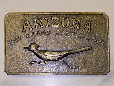 Hebilla de cinturón vintage Arizona Road Runner Bird Foto 1 de 3