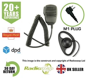 SPEAKER MIC & D-SHAPE EARPIECE FITS MOTOROLA XT420 XT460 XT660 TWO WAY RADIO - Picture 1 of 8