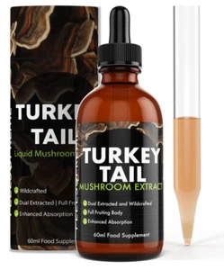 Feel Supreme Turkey Tail Mushroom Liquid Tincture - 60ml - Picture 1 of 4