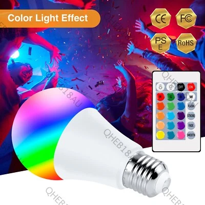 E27 RGB Magic Light LED Lamp Bulb with Wireless Remote Control 16 Color 25H - Image 1 of 4