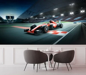 3D Race Track Car G512 Transport Wallpaper Mural Self-adhesive Removable Wendy - Picture 1 of 6