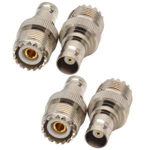 4X BNC Female to UHF SO-239 Female RF Coaxial Adapters USA - Zdjęcie 1 z 6