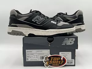 New Balance 550 Black Grey 2021 Size 11.5 Authentic Trainer Low Used OG VNDS - Picture 1 of 11