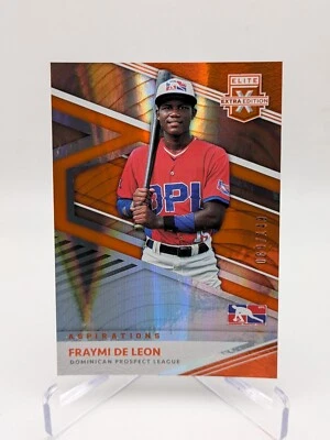 💥2020 Panini Elite Extra Edition Aspirations Orange SP /149 Fraymi De Leon #174 - Image 1 of 2