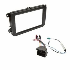 VW Skoda Double Din Car Stereo Fitting Kit Fascia / Wiring / Adaptor Facia Panel - Picture 1 of 5