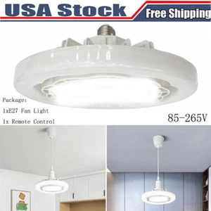 Modern Led Ceiling Fan with Light E27 Adjustable Bedroom Living Room Fan Lamp US - Picture 1 of 16