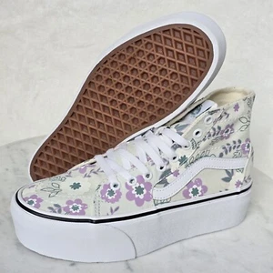 Vans Sk8-Hi Tapered Stackform Womens Sz 7 White Pastel Floral Platform Sneaker - Picture 1 of 18