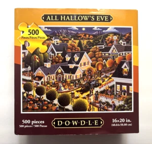 Dowdle HALLOWEEN Puzzle Folkart 500 piece All Hallow's Eve COMPLETE 16x20 - Picture 1 of 7