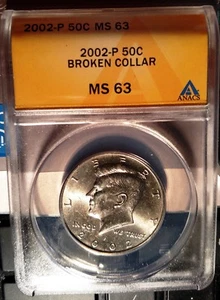 HARD TO FIND KENNEDY .50 US ERROR "SLABBED" COIN ANACS 2002-P - Picture 1 of 1