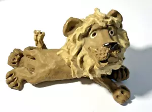 Vintage Dave Grossman 1973 Clay Lion Sculpture Figurine, Hand Sculpted & Signed - Picture 1 of 14
