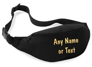 Any Text or Name Print Personalised Bumbag Waist Bag, Hoildays, Dog Training, - Afbeelding 1 van 13