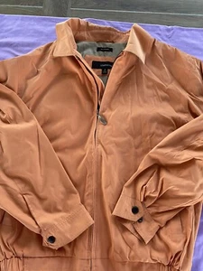 Claiborne Outerwear Microfiber Bomber Orange Jacket Sz M Mens Full Zip Coat - Picture 1 of 2