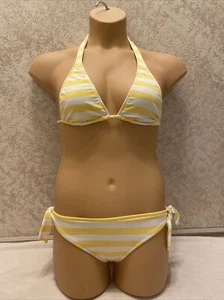 Mossimo Bikini Yellow And White Striped. Size Small - Picture 1 of 15