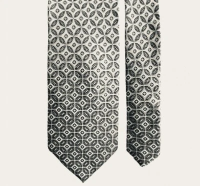 JOS A BANK Signature Collection 100% seda gravata cinza medalhões design feito à mão - Imagem 1 de 3