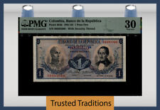 TT PK 404b 1961-64 COLOMBIA BANCO de la REPUBLIC 1 PESO ORO PMG 30 VERY FINE