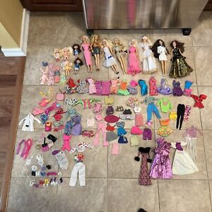 Lot of 8 Vintage Barbie Dolls + 5 Kelly Dolls + Assorted Clothing + Accessories