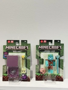 2025 Minecraft Figuren Drowned Zombie und Shulker Pack NEU - Bild 1 von 3