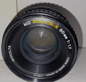 Rokkor X Minolta 50mm 1:1.7 Lens Preowned Condition Made In Japan - Afbeelding 1 van 3