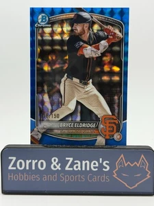 Bryce Eldridge 2025 Bowman Chrome #BCP-180 Blue Geometric Refractor /150 Giants - Picture 1 of 5