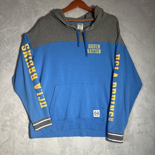 UNDERCOVER Felpa ROSA Victoria's Secret con cappuccio donna L blu grigio UCLA Bruins pullover felpa