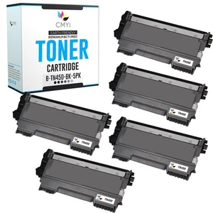 CMYi 5PK Compatible TN450 Cartridges for Brother Intellifax 2840 2940 MFC-7240 - Picture 1 of 7