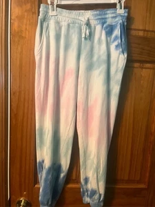 Splendid Collection Womens Blue/Pink Tie Dye Pull On Joggers XS - Picture 1 of 1