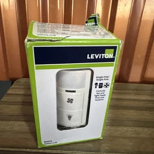 Leviton Kombi Feuchtigkeitssensor Lüftersteuerung mit Lichtschalter DHD05-1LW - Bild 1 von 5