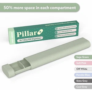 Pillar XL - Eco-friendly SAGE GREEN 7-Day Pill Organiser - Picture 1 of 6
