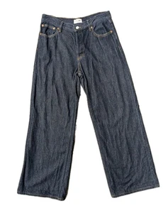 Still Here Walker Jeans Dark Cloud Indigo Cotton Denim High Wide Leg Relaxed 28 - Picture 1 of 18