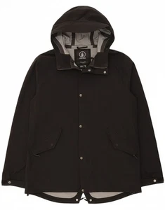 VOLCOM Mens Hooded Raincoat UK 42 XL Black Polyester CJ19 - Picture 1 of 5