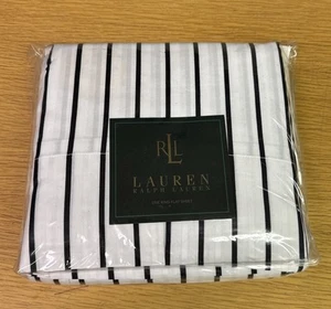 Ralph Lauren Montecito schwarz weiß gestreift King flaches Laken neu - Bild 1 von 5