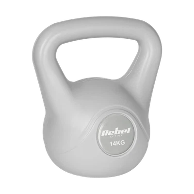 REBEL ELECTRO Kettlebell 14kg grau Kettle Hantel Übung Ball ABS Rebel