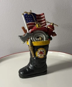 Santas World Kurt Adler New York Feuerwehr Rettungsstiefel Ornament patriotisch - Bild 1 von 5