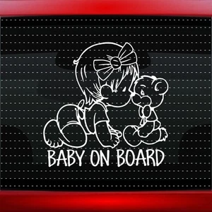 Baby On Board #2 Girl Cute Family Car Decal Window Vinyl Sticker (20 COLORS!) - Picture 1 of 1
