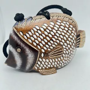 Timmy Woods Signed Fish Minaudiere Purse With Swarovski Crystals - Picture 1 of 24