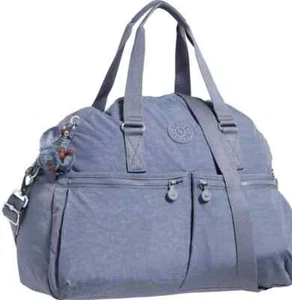 NWT KIPLING KI2394 EUGINA PERRI BLUE  LARGE DUFFEL TRAVEL GYM WEEKEND BAG - Picture 1 of 5