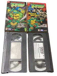 Teenage Mutant Ninja Turtles VHS Lot Attack Of Mousers & Notes From Underground - Picture 1 of 5